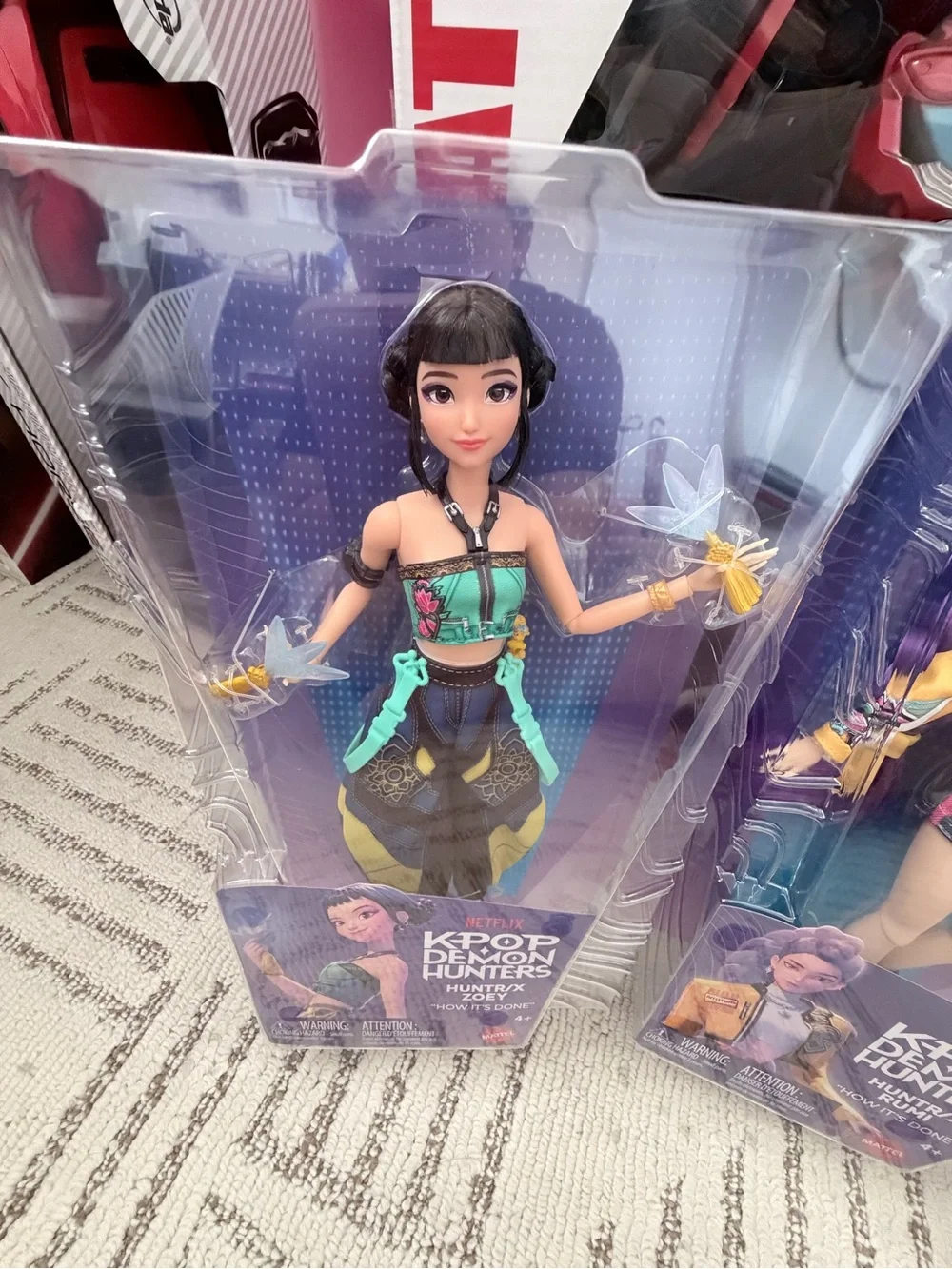Netflix K-Pop Demon Hunters Dolls — Purple, Teal, Yellow, Pink Accents